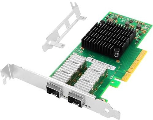 Vogzone Scheda di rete 25GbE per Mellanox MCX4121A-ACAT, PCIe 3.0 x8 25 Gb Ethernet NIC con chipset Mellanox ConnectX-4 Lx, supporto per scheda di rete Dual SFP28 RDMA