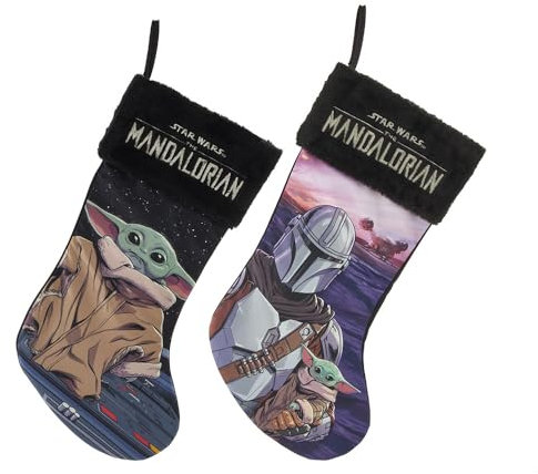 STAR WARS Kurt Adler Mandolorian/The Child Stockings, Set of 2 Strumpf, Mehrfarbig