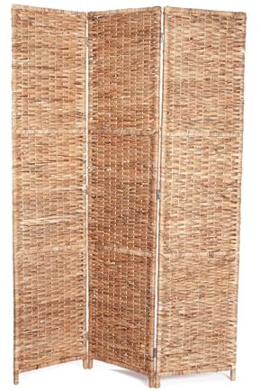 CREEDWOOD RAUMTEILER Marlon | Wasserhyazinthe, 166x121cm, 3-teilig, klappbar | Natur Paravent, Raumtrenner, Deko Stellwand, Boho Sichtschutz, Ankleide Trenner