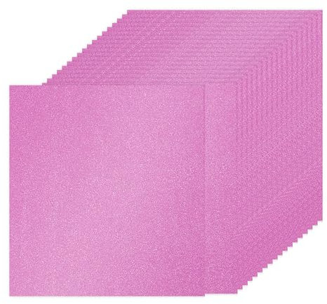 PATIKIL 20 Feuilles Papier Cartonné Pailleté Rose Foncé, 30.5x30.5cm 250gsm Carré Papier Cartonné Brillant pour Scrapbooking, Fabrication de Cartes, Projets de Bricolage, Fête