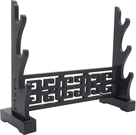 EPOTRDCV Schwertständer Ausgehöhlter Schwertständer Schwarzer Tai Chi Schwerthalter Waffenständer Japanischer Samurai-Schwertständer