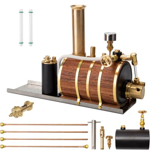 Rxbycxshi Moteur à vapeur pour navires, modèle de chaudière à vapeur de 200 ml, pour machines à vapeur monochromes, doubles, trois cylindres