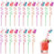 NINGYER 20 Pièces Paille Enfant, Paille pour Enfant Reutilisable, Pailles Licorne pour Décorations Fête de Noël, Décorations Fête D'anniversaire (Colorées)