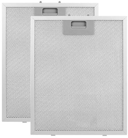 YANGUN 2 Pack Cooker Hood Filter, 320x260mm 5-Layer Cooker Hood Filter Replacement, Extractor Fan Filter, Mesh Hood Vent Filter, Aluminum Range Hood Grease Filters for Many Brands of Hoods