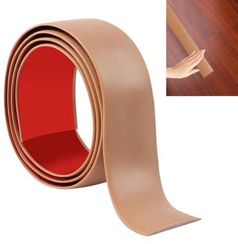 JUNART 100cm×5cm Laminatbodenbelag Schwelle Übergangsstreifen, selbstklebender Vinylbodenstreifen, Fliesen oder Teppich Kanten Übergangsverkleidung(Braun)