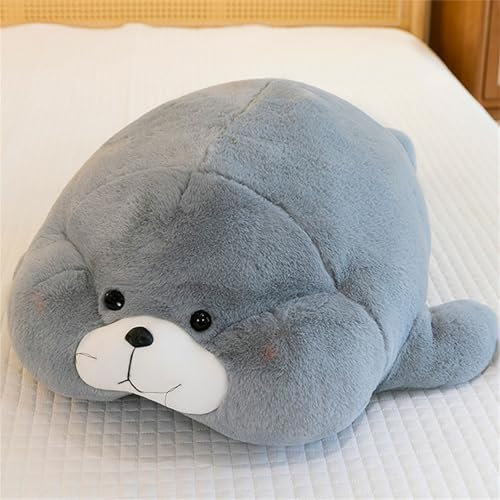 Robben Plüschtier, Chubby Seal Pillow Plush, Baby Robbe Kuscheltier, Niedliche Cartoon Robbe Kissen GefüLlt, Geschenke für Jungen Und MäDchen Geburtstag (28 cm,Grau)