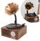 Giradischi Bluetooth, Grano del Legno Giradischi Girevole Vintage Forma Altoparlante Stereo Giradischi Altoparlanti Grammofono con Altoparlante Bluetooth Portatile per la