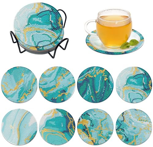 8 Stück Diamond Painting untersetzer，Diamond Painting schiffchen，daiments Painting Erwachsene，Diamond Painting aufsteller，mini Diamond Painting，Diamond Painting untersetzer Weihnachten