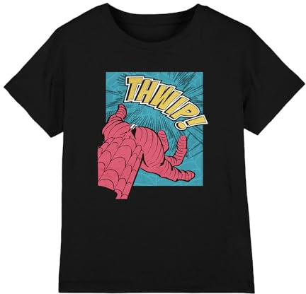 Marvel Boy's Spiderman Thwip Panel Unisex Kids T Shirt T-Shirt