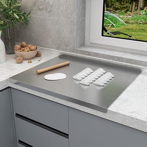 Worktop Cutting Board, Heavy Extra Large Stainless Steel Cutting Mats Chopping Baking Pastry Boards, Large Cutting Board Suitable for Meat, Fruits, Vegetables, Bread, And Bakin(40*50cm/15.7*19.7in)