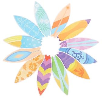 JOINPAYA Hawaii-Surfbrett-Aufkleber – 60 Stück Schicke Muster Lichtbeständig Leicht Zu Reinigen Tropische Klassenzimmerdekoration