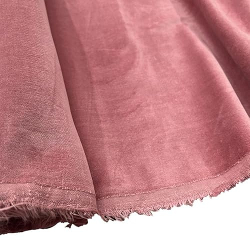 EU Fabrics Tissu en velours de coton | Matériau doux et brillant pour la couture | Idéal pour vestes, vêtements, robes et rideaux | Tissu d'ameublement uni au mètre (Rose poudré, 1 m x 112 cm)