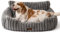 MEWOOFUN Hundesofabett - Katzenbetten für Hauskatzen Weich und Flauschig, Katzensofabett Kleines Hundebett für Hunde und Katzen, Beruhigendes Hundebett (Grau, 76x53x30cm)