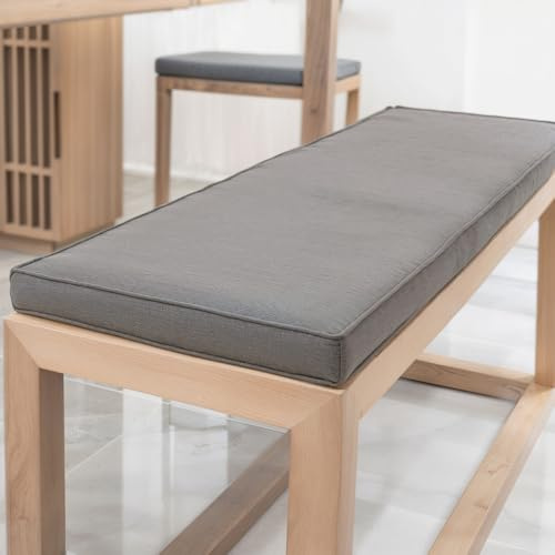 YFHT Bankauflage 160x50x5cm waschbares Bankkissen aus Leinen mit Rutschfester Unterseite und Paspel, Sitzkissen für Gartenbank, Terrasse, Innen Fensterbank, Flurbank, Rattanstühle usw