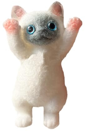 GIUSOBG Squishy Katze Toy, Squishy Klebrig Quetschspielzeuge - Siamkatze | Niedlich Anti Stress Quetsch Cat, Fidget Spielzeug Geschenk für Kinder und Erwachsene