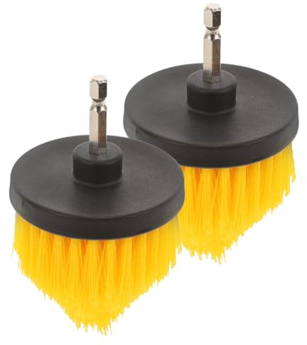 HOODANCOS 2pcs Drill Brush Attachment Set for Power Drill with Pp and Steel Material, Efficient Cleaning and Versatile Design for Bathroom, Tile, Floor and Corner Scrubbing