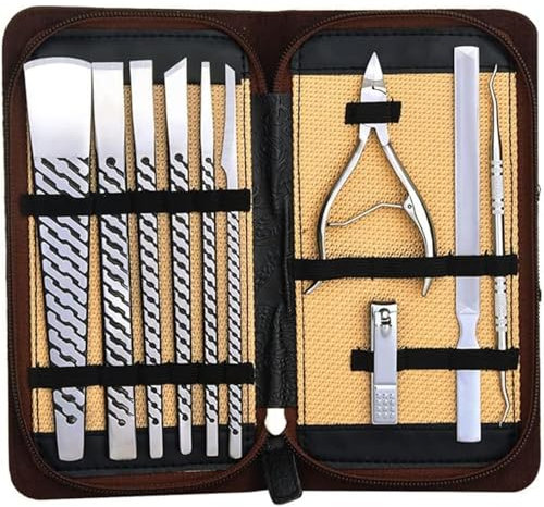 XZDEAIR Kit de manucure Portable, Coupe-Ongles, décoration, Soins des Pieds, kit de beauté avec Sac Tendance en PU, kit de manucure et pédicure