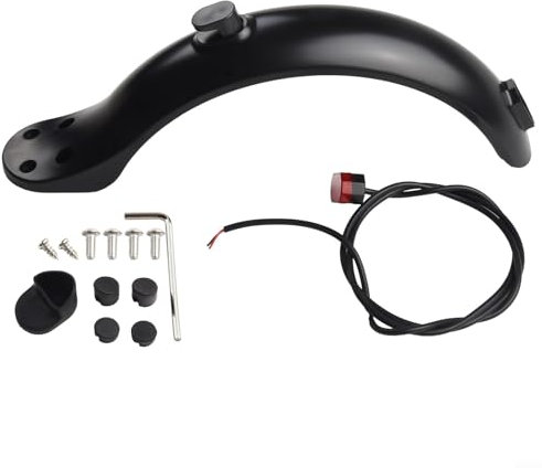 Yhenlovtt Elektroroller für Kotflügel, Heckschutzblech-Set, kompatibel mit 21,6 cm (8,5 Zoll) Scooter, ABS, hintere Ersatzteile mit Rücklicht, Vierloch-Installationsdesign