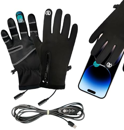 Doiyislem Elektrische Heizhandschuhe | USB-aufladbare Touchscreen-Heizhandschuhe,3 Stufen Heizmuffen Für Damen Herren Berufspendeln Radfahren Motorradtouren Sport Reisen Angeln Outdooraktivitäten