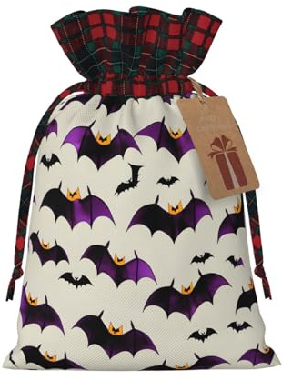Halloween fliegende lila Fledermäuse Druck festliche Weihnachten Kordelzug Geschenktüten für Weihnachten dekorative Geschenkverpackungen