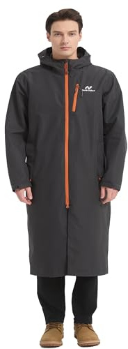 NORDIC OUTLAND Rain Jacket Men,Waterproof Breathable Long Raincoat with Hood Mesh Lining,Windbreaker for outdoor activities