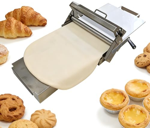 Premium Manuell Degpress - Hopfällbar Smördegspress Och Degrulle I Ett, Livsmedelsklassade Pe-Plattor, Rostfritt Stål För Nybörjare, Hemmabagare Och Professionella Kockar 300