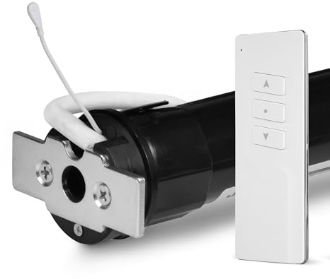 Jalousiescout Elektronischer Funk-Rollladenmotor MK 10/14 Zugkraft 10 Nm 27 kg SW40 mit Thermoschutz Plus 1-Kanal Handsender MK 01, inkl. Wandhalterung