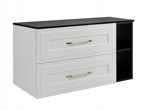 Rodan Moderne Möbel - Schrank Weiß, Schwarz - Möbelstück - Bastelregal – Bastelplatte 80,6 x 58,6 x 46 cm