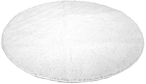 Kinzler J-10001/00 Weiss Badematte, Mikrofaser, 90 cm rund
