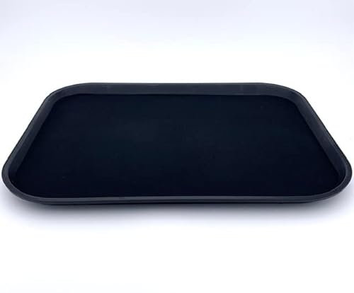 MC RISTORAZIONE - Vassoio Antiscivolo Rettangolare, colore Nero, 25x35 cm, Made in Italy, ideale per bar, caffè, ristoranti, hotel.