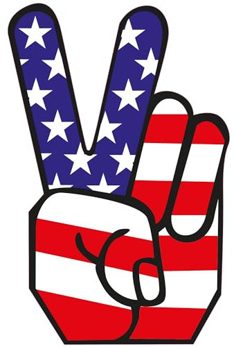 INDIGOS UG Auto Aufkleber American USA Flag Peace 152mmX76mm