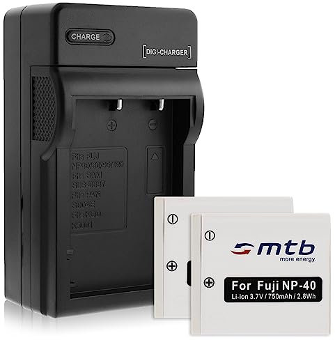 2 Batteries + Chargeur (Auto/Secteur) pour Fuji NP-40, Finepix F402 F455 F460 F470 F480 J50 V10 Z1..Voir liste