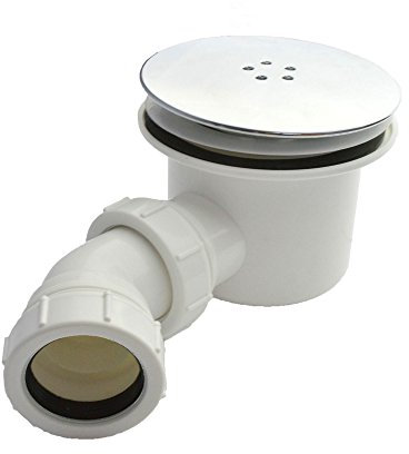 UK Tapstore CHROME COVER LOW PROFILE SHOWER TRAY WASTE TRAP EASY REMOVABLE FOR CLEANING