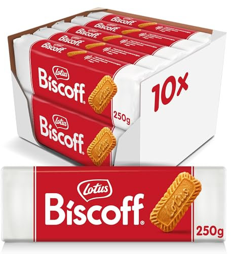 Lotus Biscoff - Biscotti Caramellati - Vegani - Senza Coloranti e Senza Aromi Aggiunti - Gusto Unico e Croccante - 10 Confezioni da 250 gr - 2.5 kg