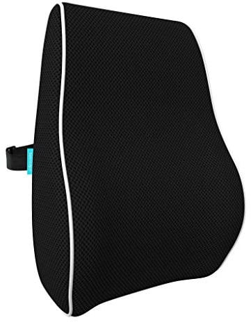 bonmedico Cuscino per sedia da ufficio, casa, ufficio, Auto, cuscino lombare ergonomico, supporto lombare in Memory Foam, Wellness Nero (Standard)