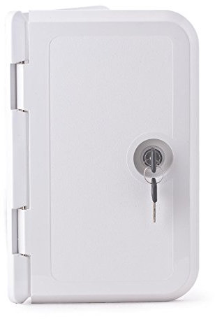 wellenshop Klappe Inspektionsluke Zugansklappe 285 x 180 mm mit Schloss Kunststoff Weiß für Staufach in Boot/Wohnmobil