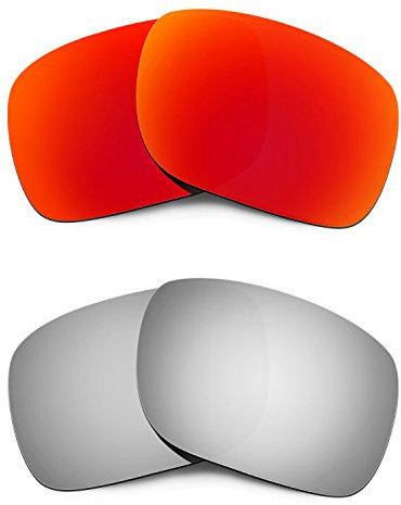 HKUCO Plus Mens Replacement Lenses For Oakley Holbrook Red/Titanium Sunglasses