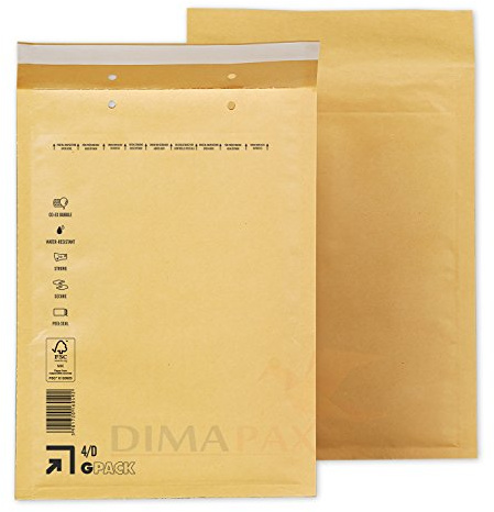 200 x Luftpolstertaschen Versandtaschen braun weiß alle Größen wählbar dimapax (200 x D4, braun)