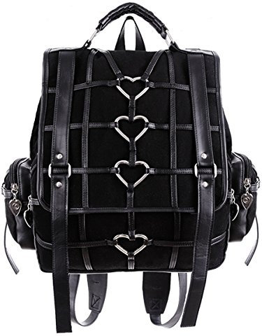 Dark Dreams Gothic Emo Rucksack Backpack Schultasche Restyle Herz Witchy WGT Metal Tasche