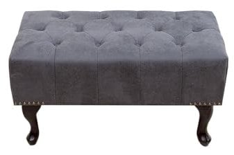 Casa Padrino Chesterfield Fußhocker Grau Antik Look aus dem Hause