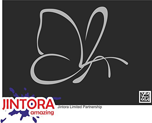 JINTORA - Autoaufkleber Tuning - Auto Aufkleber - Schmetterling - 123x99 mm - Auto Sticker Bus Fenster Heckscheibe Camper wetterfest Outdoor Sticker Auto Deko LKW Tuning Selbstklebend - grau