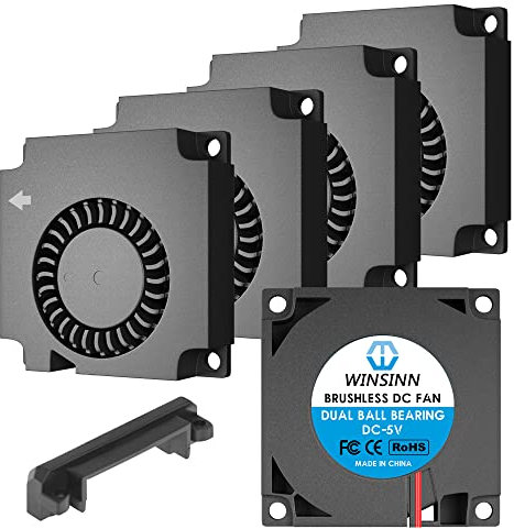 WINSINN 40 mm Gebläse Lüfter 5 V, 3D-Drucker Micro 5 Volt Lüfter 4010 Doppelkugellager, bürstenlose Kühlung 40 mm x 10 mm 2 PIN (5er Pack)