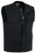 Leatherick Herren SOA Jeanskragen Motorradweste mit tiefen Taschen schwarz 3XL