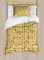 ABAKUHAUS ägyptisch Bettbezugs Set für Einzelbetten, Bunte Papyrus, Milbensicher Allergiker geeignet mit Kissenbezug, 130 x 200 cm, Mehrfarbig Creme