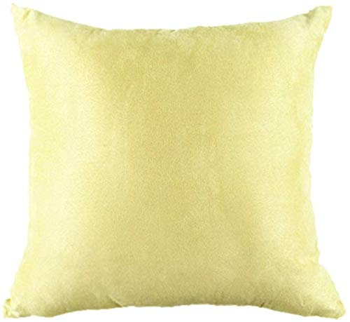 Inzopo - Funda de cojín de Gamuza Maciza para decoración del hogar, Cama, sofá, almohadón, Funda de Almohada de 48 x 48 cm, Color Amarillo, 50 x 50 cm