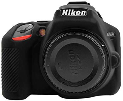 PULUZ Silicone Camera Case Protective Cover Skin for Nikon D3500 Digital SLR Camera (Black)
