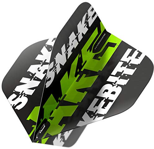 RED DRAGON Hardcore Peter Wright - Snakebite Green Flights (3 Sätze pro Packung)