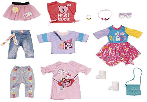 Zapf Creation 828809 BABY born City Fashion Set Puppenkleidung 43 cm, 12-teiliges Set