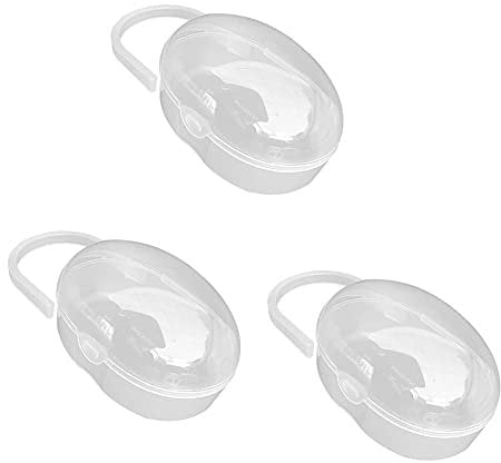 BaiJ Baby Dummy Case Transparent, 3 Stuck Schnuller Nippel Fall, Tragbare Schnullertasche Travel Aufbewahrungsbox Schätzchen für Outdoor Reise