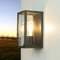 Easylight Wandleuchte Metall Glas Anthrazit IP44 Balkon Garten B:12 cm E27 klein Vintage Außenwandleuchte Terrasse KASSEL
